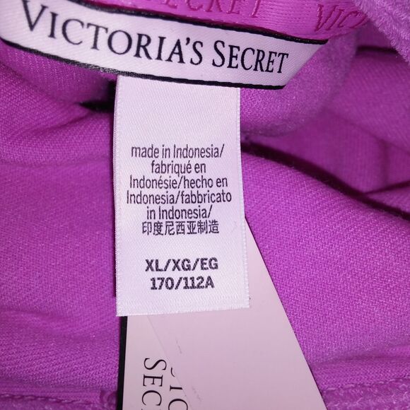 Victoria Secret PINK Lounge Set Hoodie & Shorts XL Pink Terry Cloth Zip Up Pocke - Picture 16 of 16